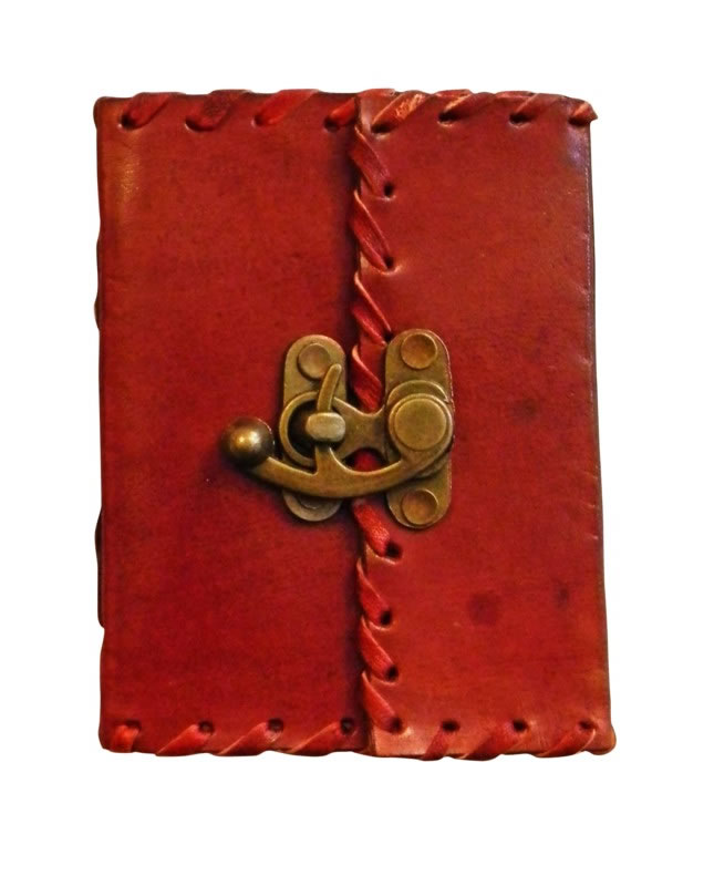 Leather Journal/Leather Wrapping with Large Metal Lock